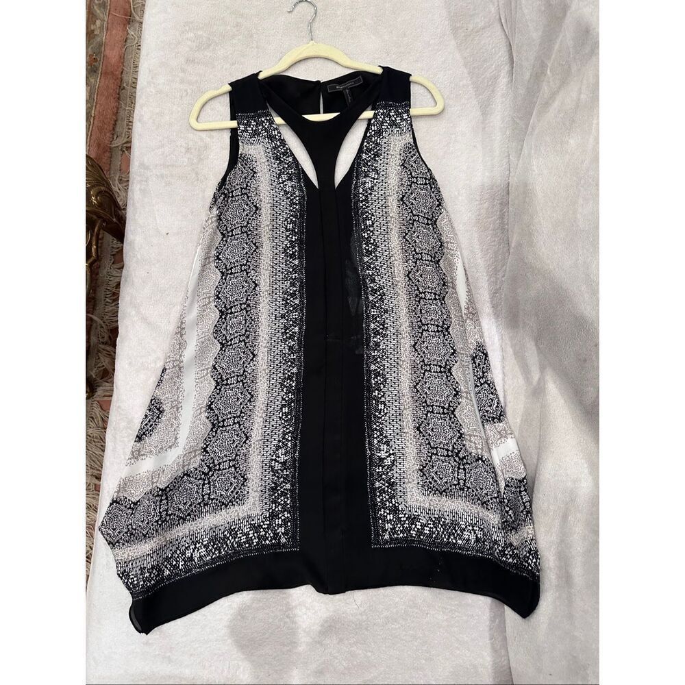 BCBG MAXAZRIA mini flowy dress/top size XS black and white